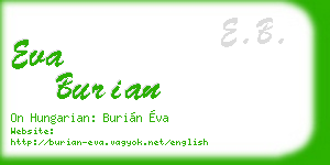 eva burian business card