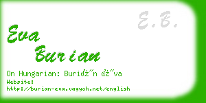 eva burian business card